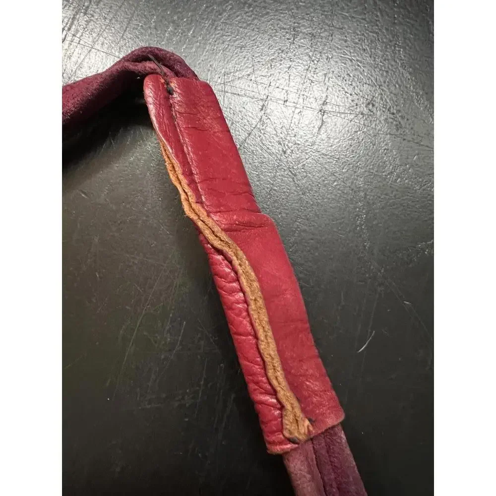 Burgundy‎ Suede and Leather Shoulder Bag OS
